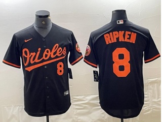 Baltimore Orioles #8 Cal Ripken Cool Base Jersey Black