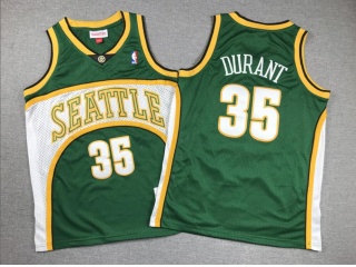Youth Seattle SuperSonics #35 Kevin Duran Throwback Jersey Green