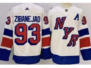New York Rangers #93 Mika Zibanejad White Staduim Jersey