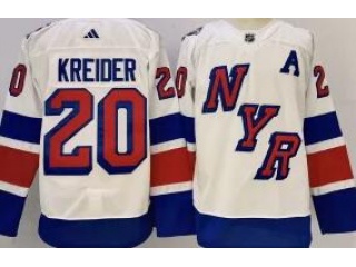 New York Rangers #20 Chris Kreider Staduim Jersey White