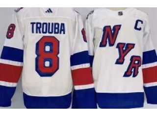 New York Rangers #8 Jacob Trouba Staduim Jersey White