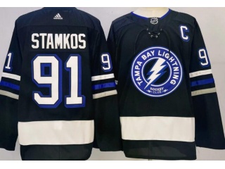 Tampa Bay Lightning #91 Steven Stamkos 3RD Jersey Black