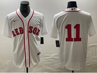 Nike Boston Red Sox #11 Cool Base Jersey White