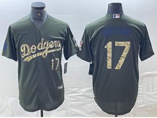 Los Angeles Dodgers #17 Shohei Ohtani Salute to Service Jersey Green/Camo