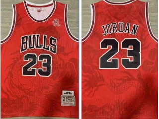 Chicago Bulls #23 Michael Jordan Dragon Year Mitchell Ness Jersey Red