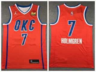 Oklahoma City Thunder #7 Chet Holmgren Jersey Orange