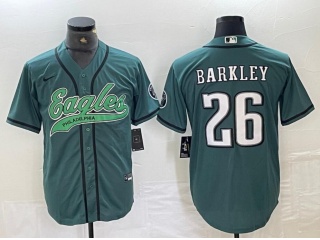 Philadelphia Eagles #26 Saquon Barkley Baseball Jersey Green
