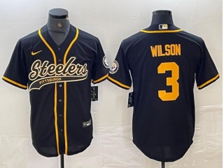 Pittsburgh Steelers #3 Russell Wilson Color Rush Baseball Jersey Black