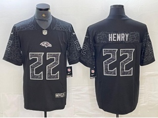 Baltimore Ravens #22 Derrick Henry RFLCTV Limited Jersey Black