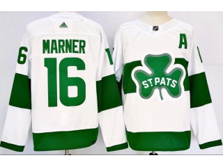 Adidas Toronto Maple Leafs #16 Mitch Marner 2024 White St. Pats Hockey Jersey