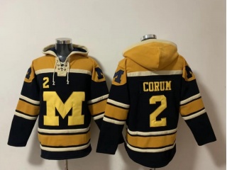 Michigan Wolverines #2 Blake Corum Hoodie Navy Blue