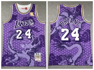 Los Angeles Lakers #24 Kobe Bryant Dragon Year Mitchell Ness Jersey Purple