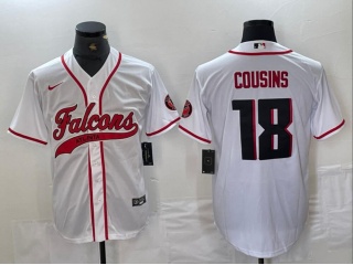 Atlanta Falcons #18 Kirk Cousins Baseball Jersey White