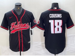 Atlanta Falcons #18 Kirk Cousins Baseball Jersey Black