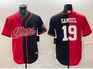 San Francisco 49ers #19 Deebo Samuel Split Baseball Jersey Red/Black