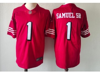 San Francisco 49ers #1 Deebo Samuel Sr. Throwback Limited Jersey Red