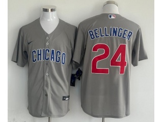 Chicago Cubs #24 Cody Bellinger Cool Base Jersey Grey