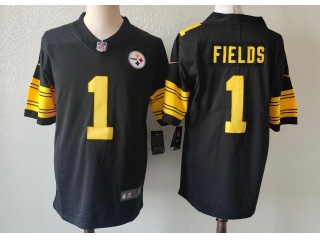 Pittsburgh Steelers #1 Justin Fields Color Rush Limited Jersey Black