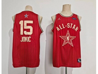 2024 All Star #15 Nikola Jokic Jersey Red