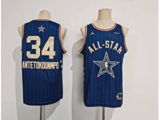 2024 All Star #34 Giannis Antetokounmpo Jersey Blue