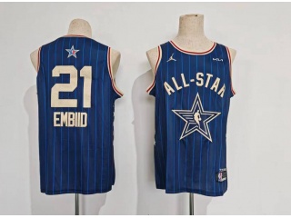2024 All Star #21 Joel Embiid Jersey Blue