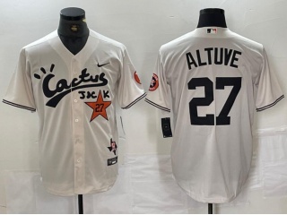 Houston Astros #27 Jose Altuve Cactus Jack HBCU Classic Jersey White