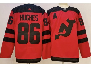 Adidas New Jersey Devils #86 Jack Hughes 2024 Stadium Jersey Orange