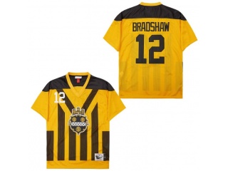 Pittsburgh Steelers #12 Terry Bradshaw 1993 Throwback Jersey Yellow
