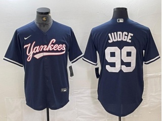 New York Yankees #99 Aaron Judge Fashion Baseball Jersey Navy Blue