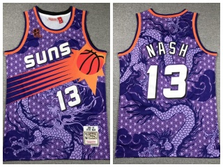 Phoenix Suns #13 Steve Nash Dragon Year Mitchell Ness Jersey Purple