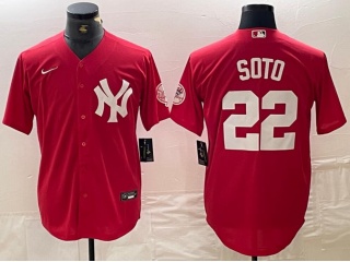 New York Yankees #22 Juan Soto Fashion Baseball Jersey Red