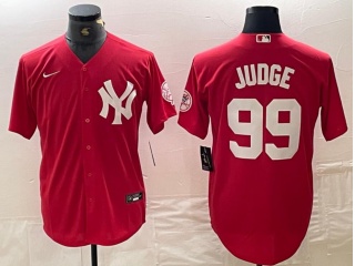 New York Yankees #99 Aaron Judge Fashion Baseball Jersey Red