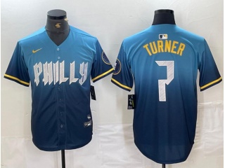 Philadelphia Phillies #7 Trea Turner 2024 All Star Cool Base Jersey Blue