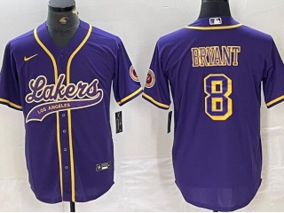 Los Angeles Lakers #8 Kobe Bryant Baseball Jersey Purple