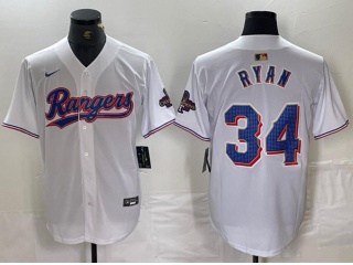 Texas Rangers #34 Nolan Ryan Gold Program Cool Base Jersey White