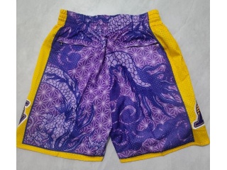 Los Angeles Lakers Dragon Year Mitchell Ness Short Purple