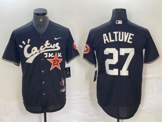 Houston Astros #27 Jose Altuve Cactus Jack HBCU Classic Jersey Black