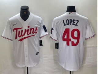 Minnesota Twins #49 Pablo López Cool Base Jersey White