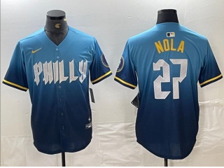 Philadelphia Phillies #27 Aaron Nola 2024 City Cool Base Jersey Blue