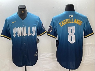 Philadelphia Phillies #8 Nick Castellanos 2024 City Cool Base Jersey Blue