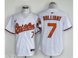 Baltimore Orioles #7 Jackson Holliday with Number on Front Cool Base Jersey White