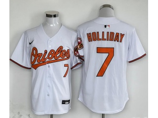 Baltimore Orioles #7 Jackson Holliday with Number on Front Cool Base Jersey White