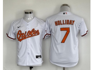 Youth Baltimore Orioles #7 Jackson Holliday Jersey White