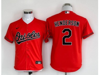 Youth Baltimore Orioles #2 Gunnar Henderson Jersey Orange