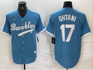Los Angeles Dodgers #17 Shohei Ohtani Cooperstown Collection Jersey Light Blue