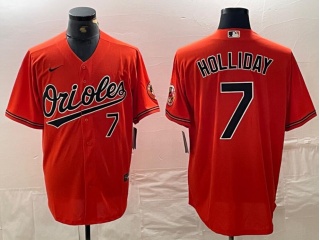 Baltimore Orioles #7 Jackson Holliday with Number on Front Cool Base Jersey Orange