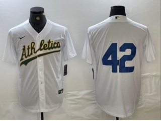 Oakland Athletics #42 Cool Base Jersey White