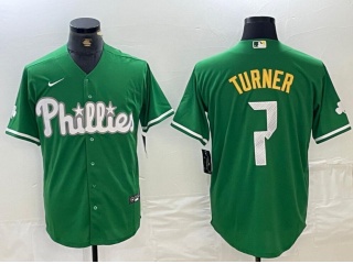 Philadelphia Phillies #7 Trea Turner Fashion Cool Base Jersey Green