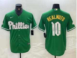 Philadelphia Phillies #10 J.T. Realmuto Fashion Cool Base Jersey Green