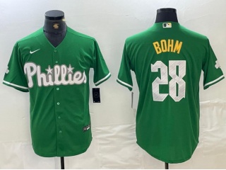 Philadelphia Phillies #28 Alec Bohm Fashion Cool Base Jersey Green